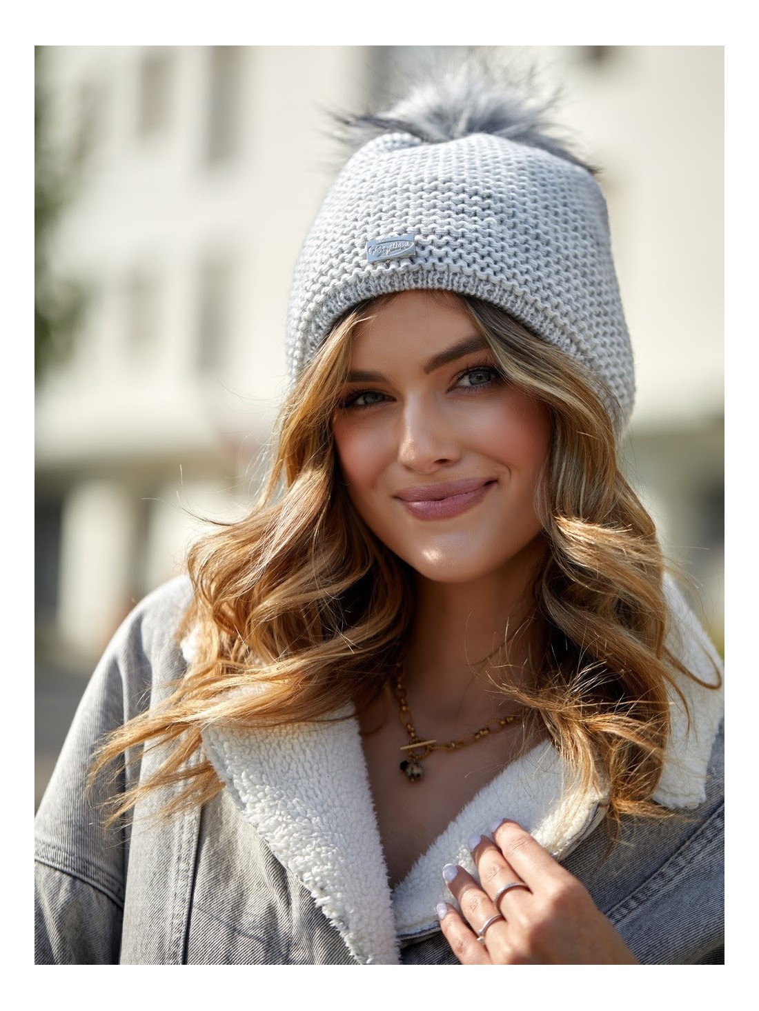 Light gray women\'s winter hat C2 - Online store - Boutique